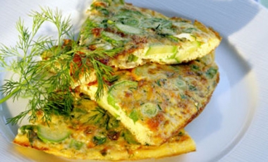 Recipe for Sea Palm (Postelsia palmaeformis) Zucchini-Cheese Omelet